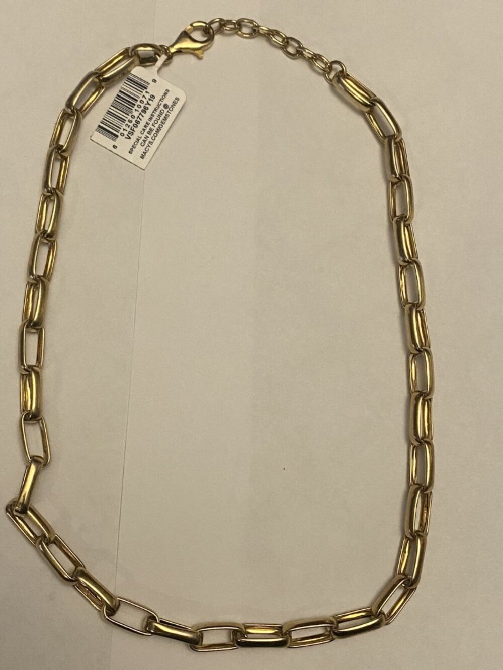 Paperclip Link 19" Chain Necklace in 18k Gold-Plated 925 Sterling Silver